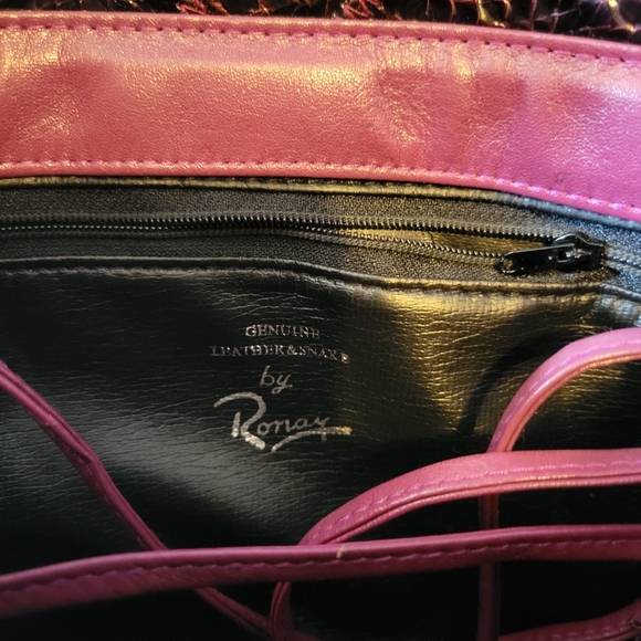 Snakeskin and leather purse by Ronay - Picture 2 of 7